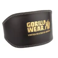 GORILLA WEAR | חגורת מעור מרופדת 6 אינץ' בצבע זהב - S\M