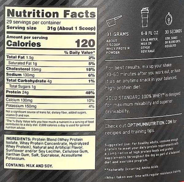 ⁦2.27KG OPTIMUM NUTRITION WHEY | אבקת חלבון אופטימום נוטרישן 2.27ק"ג בטעמים לבחירה⁩ – תמונה ⁦4⁩