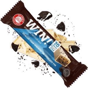 WIN PROTEIN BAR | חטיף חלבון ווין 60 גרם - קרם עוגיות מצופה שוקולד לבן עד 199 ק"ל