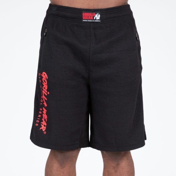 GORILLA WEAR | מכנס קצר דגם Augustine old school שחור\אדום