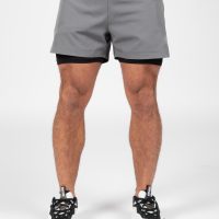 GORILLA WEAR | מכנס קצר עם טייץ' דגם Cortez 2-in-1 צבע אפור - L