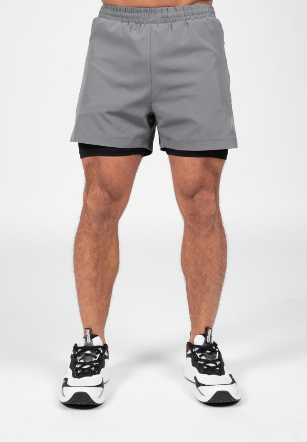 GORILLA WEAR | מכנס קצר עם טייץ' דגם Cortez 2-in-1 צבע אפור