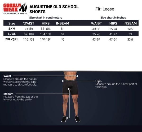 ⁦GORILLA WEAR | מכנס קצר דגם Augustine old school שחור\אדום⁩ – תמונה ⁦2⁩