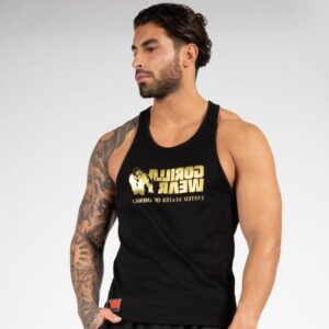 Gorilla Wear | גופייה דגם classic צבע שחור לוגו זהב