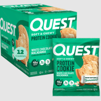 QUEST | מארז עוגיות קווסט חלבון 12 יחידות - שוקולד לבן מקדמיה