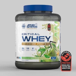 APPLIED NUTRITION CRITICAL WHEY 2KG | אבקת חלבון מי גבינה בטעמים לבחירה - וניל מאצ'ה (Vanilla Matcha)