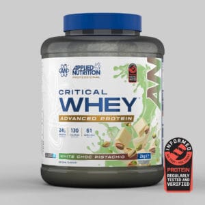 APPLIED NUTRITION CRITICAL WHEY 2KG | אבקת חלבון מי גבינה בטעמים לבחירה - שוקולד לבן ופיסטוק (White Choc Pistachio)