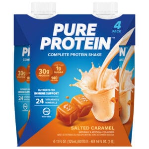 PURE PROTEIN COMPLETE PROTEIN SHAKE | משקה חלבון מוכן לשתייה 30 גרם חלבון מארז 4 יחידות - קרמל מלוח (Salted Caramel)
