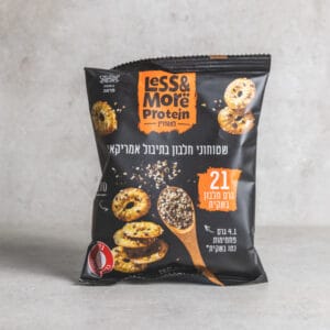 שטוחוני חלבון בתיבול אמריקאי לס אנד מור | בייגלה שטוחים 50 גרם